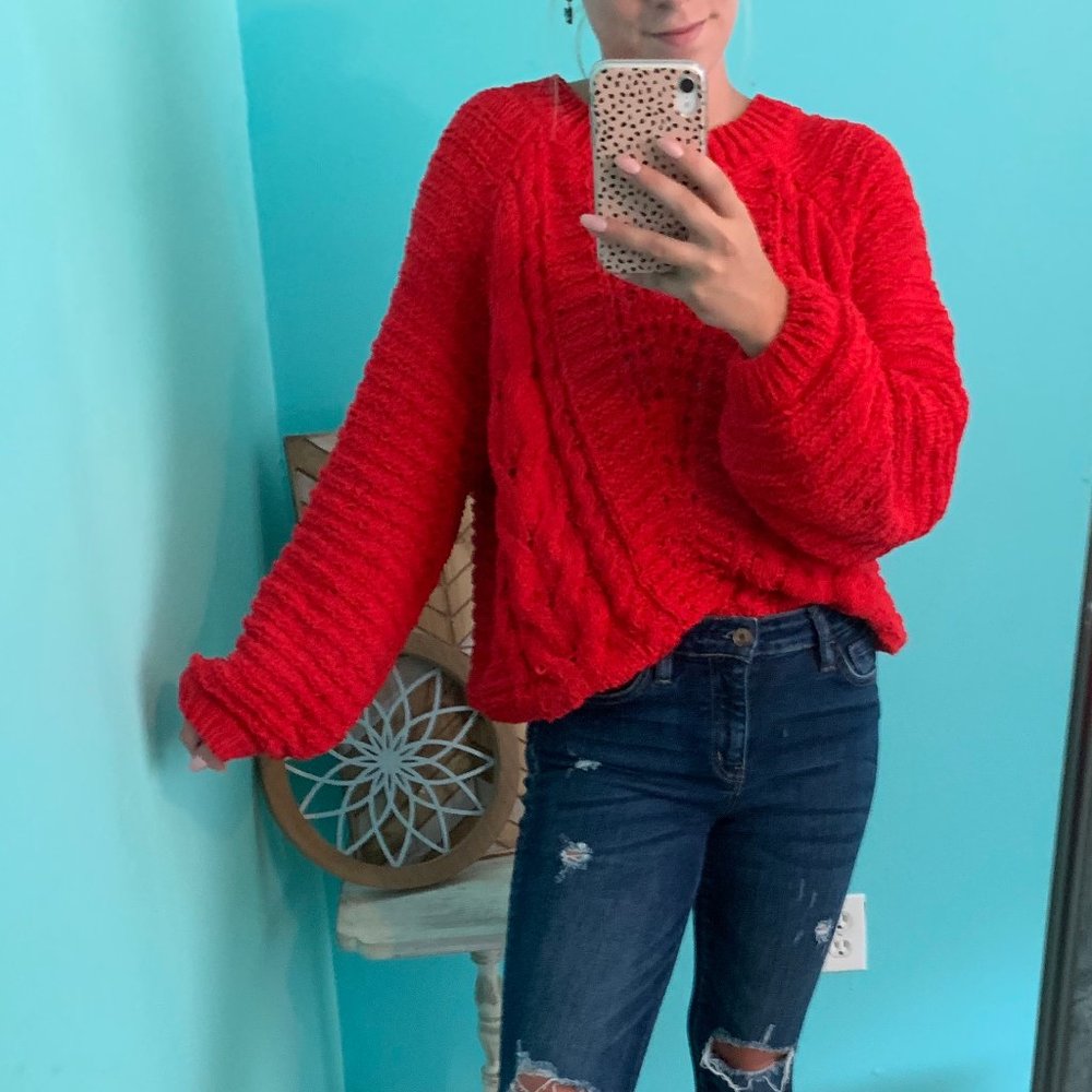 Red Chunky Sweater